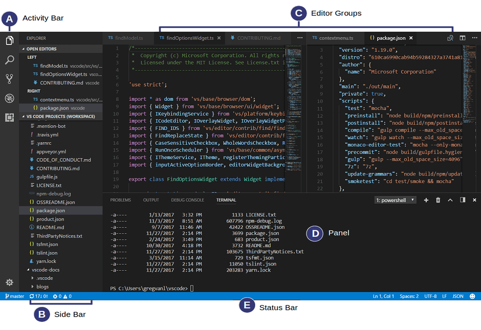Schermafdruk van VS Code